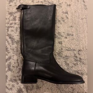 Jcrew black leather riding boot - size 8